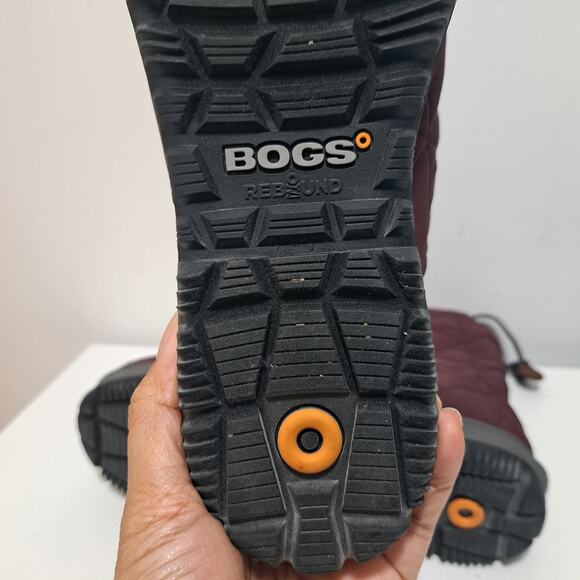 Bogs Rebound Womens Snowday Mid Snow Fleece Lining Waterproof Boots S 8 Burgundy - Picture 8 of 16